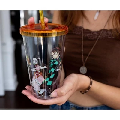 Surreal Entertainment Demon Slayer Acrylic Carnival Cup with Lid and Straw | Holds 16 Ounces - Image 2