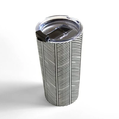 Society6 Little Arrow Design Co Organic Chevron Inkwell 20 oz Stainless Steel Travel Mug - Deny Designs