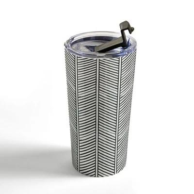 Society6 Little Arrow Design Co Organic Chevron Inkwell 20 oz Stainless Steel Travel Mug - Deny Designs - Image 3