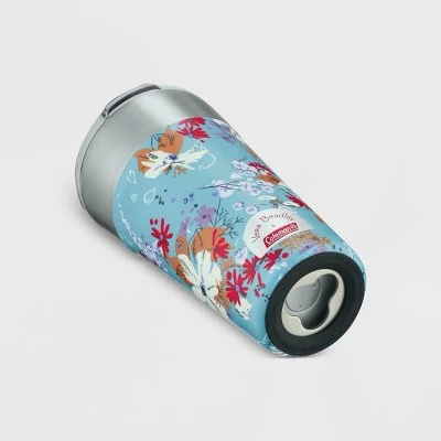 Vera Bradley + Coleman 20oz Brew Stainless Steel Vacuum Insulated Tumbler - Wildflowers Blue
