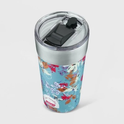 Vera Bradley + Coleman 20oz Brew Stainless Steel Vacuum Insulated Tumbler - Wildflowers Blue - Image 3