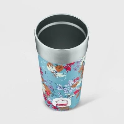 Vera Bradley + Coleman 20oz Brew Stainless Steel Vacuum Insulated Tumbler - Wildflowers Blue - Image 4