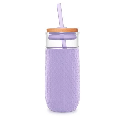 Ello Devon 18oz Glass Tumbler with Lid Purple - Image 5