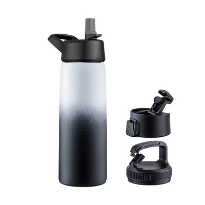 OSTO Stainless Steel Sports Water Bottle; 26 Oz. Triple Insulated Water Bottle Hot ‘n Cold Including 3 Leakproof Lids - Image 4