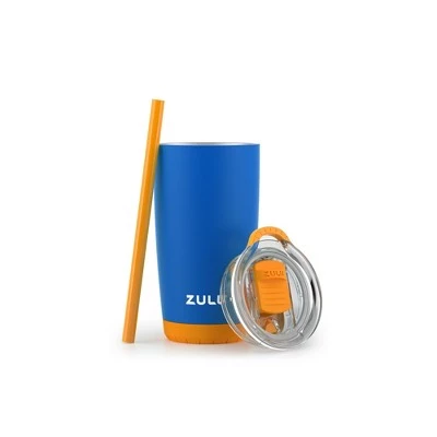 Zulu Tempo 12oz Stainless Steel Kids Tumbler with Straw Blue - Image 2