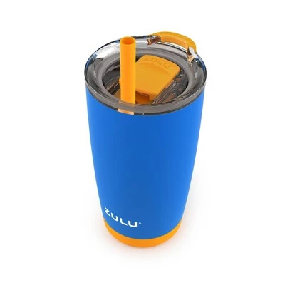 Zulu Tempo 12oz Stainless Steel Kids Tumbler with Straw Blue - Image 3
