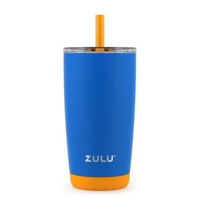 Zulu Tempo 12oz Stainless Steel Kids Tumbler with Straw Blue - Image 4