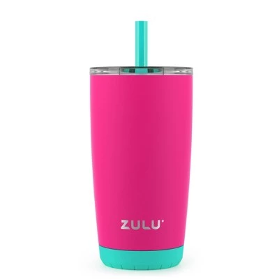 Zulu Tempo 12oz Stainless Steel Kids Tumbler with Straw Blue - Image 5