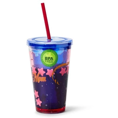 Just Funky Sailor Moon Confetti 16oz Carnival Cup w/ Lid & Straw - Image 2
