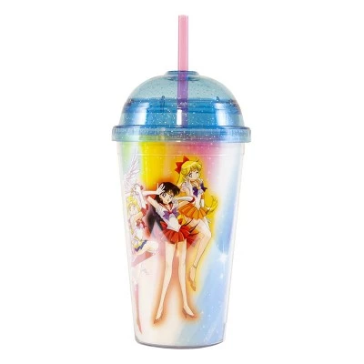 Just Funky Sailor Moon 16oz. Carnival Cup with Glitter Dome Lid