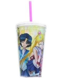 Just Funky Sailor Moon Characters 16oz Carnival Cup w/ Lid & Straw