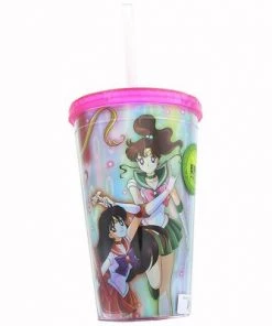 Just Funky Sailor Moon Cast Holographic Foil 16oz Carnival Cup w/ Straw & Lid