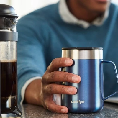 Contigo 14oz Stainless Steel Vacuum-Insulated Mug with Handle Salt - Image 8