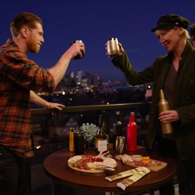 EcoVessel PORT 10oz Insulated Stainless Steel Stemless Wine Glass / Whiskey / Cocktail Tumbler Rose Gold - Image 3