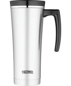 Thermos 16 oz Sipp Insulated Stainless Steel Travel Mug w/ Handle - Silver/Black