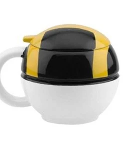 Just Funky Pokemon GO Ultra Ball 16oz Ceramic Molded Coffee Mug w/ Lid