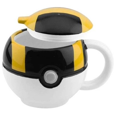 Just Funky Pokemon GO Ultra Ball 16oz Ceramic Molded Coffee Mug w/ Lid - Image 2