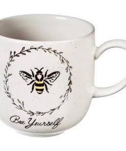 Evergreen Ceramic Cup 12oz Bee Sayings Be Yourself