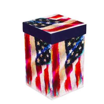 Evergreen Beautiful American Flag Ceramic Travel Cup with Lid - 5 x 4 x 7 Inches - Image 3
