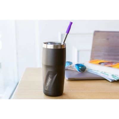 EcoVessel 16oz Metro Insulated Stainless Steel Tumbler and Travel Mug - Rose Gold - Image 2