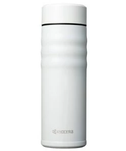 Kyocera Twist Pearl White Ceramic 17 Ounce Insulated Hot & Cold Travel Mug