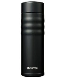 Kyocera Jet Black Stainless Steel 17 Ounce Twist Top Insulated Travel Mug