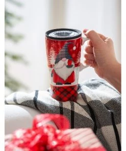 Evergreen Ceramic FLOMO 360 Travel Cup, 17 oz., Winter Gnome