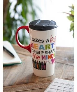 Evergreen Ceramic Travel Cup 17oz. Big Heart