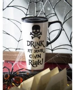 Evergreen Ceramic FLOMO 360 Travel Cup, 17 oz., Drink At Your Own Risk!