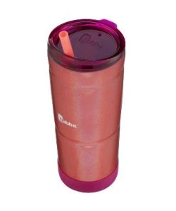 bubba Envy S Stainless Steel Tumbler with Straw and Rubberized Bumper Iridescent Pink Sorbet