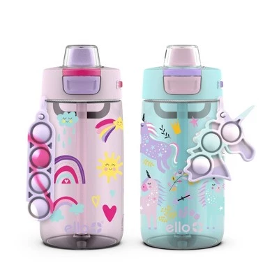 Ello 14oz 2pk Plastic Colby Pop! Water Bottles Rainbow And Unicorn - Image 4