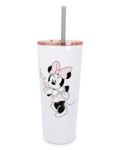 Mickey Mouse & Friends Silver Buffalo Disney Minnie & Mickey Kiss Hearts Stainless Steel Tumbler | Holds 22 Ounces