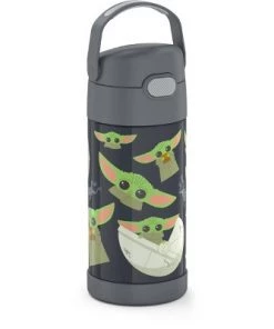Thermos 12oz FUNtainer Water Bottle with Bail Handle - Gray Baby Yoda