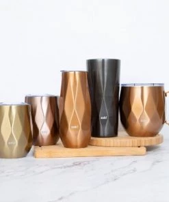 Zak Designs 9oz Fractal Double Wall Stainless Steel Flute Tumbler - Rose Gold