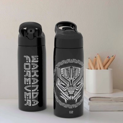 Avengers Classic Black Panther 19oz Stainless Steel Double Wall Water Bottle - Zak Designs - Image 3