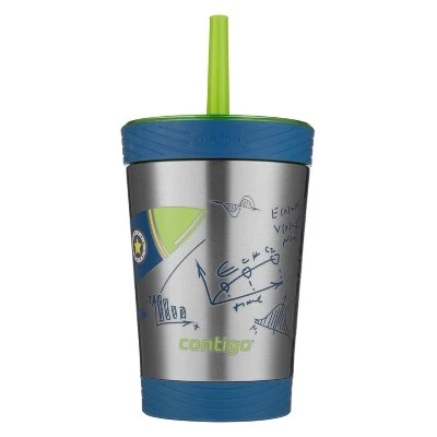 Contigo 12oz Stainless Steel Thermalock Spill-Proof Math Kids' Tumbler with Straw