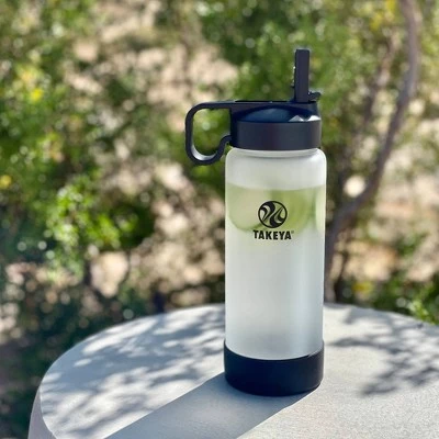 Takeya 22oz Water Bottle with Straw Lid & Carrying Loop Sage - Image 2