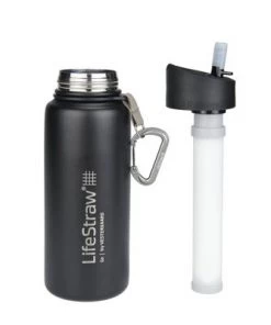 LifeStraw Go Stainless Steel 24oz Water Filter Bottle Gray