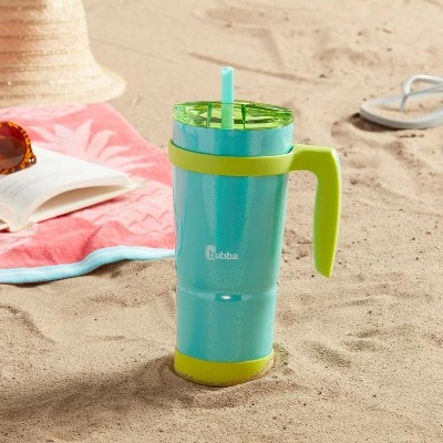 bubba Envy S Stainless Steel Tumbler with Straw Bumper and Handle Island Teal Iridescent - Image 3