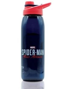 Silver Buffalo Marvel Spider-Man Miles Morales Plastic Water Bottle | Holds 28 Ounces