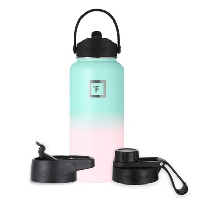 IRON FLASK 32oz Wide Mouth Sports Water Bottle - 3 Lids, Leak Proof, Double Walled Vacuum Insulated Bubble Gum - Image 6