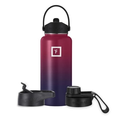 IRON FLASK 32oz Wide Mouth Sports Water Bottle - 3 Lids, Leak Proof, Double Walled Vacuum Insulated Bubble Gum - Image 7