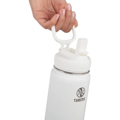 Takeya 22oz Actives Insulated Stainless Steel Water Bottle with Straw Lid Blush - Image 3