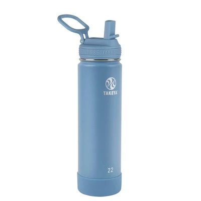 Takeya 22oz Actives Insulated Stainless Steel Water Bottle with Straw Lid Blush - Image 4