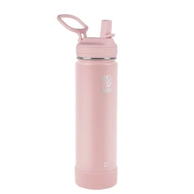 Takeya 22oz Actives Insulated Stainless Steel Water Bottle with Straw Lid Blush - Image 5