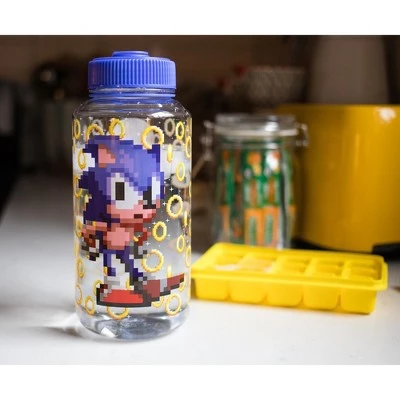 Just Funky Sonic The Hedgehog Gold Rings Plastic Water Bottle | Holds 32 Ounces - Image 3