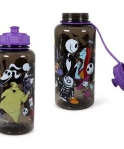 Silver Buffalo The Nightmare Before Christmas Plastic Water Bottle | Holds 34 Ounces