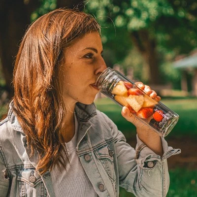 GROSCHE COPENHAGEN Double Walled Glass Tea Infuser Water Bottle, Insulated Bottle with Protective Sleeve, 14.3 fl oz. Capacity - Image 4