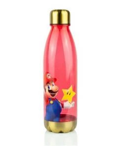 Just Funky Super Mario Bros Red Plastic Water Bottle | 20 oz