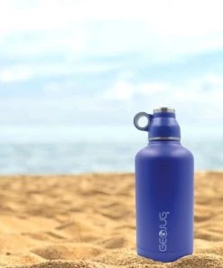 Brentwood GeoJug 64oz Stainless Steel Vacuum Insulated Water Bottle in Blue